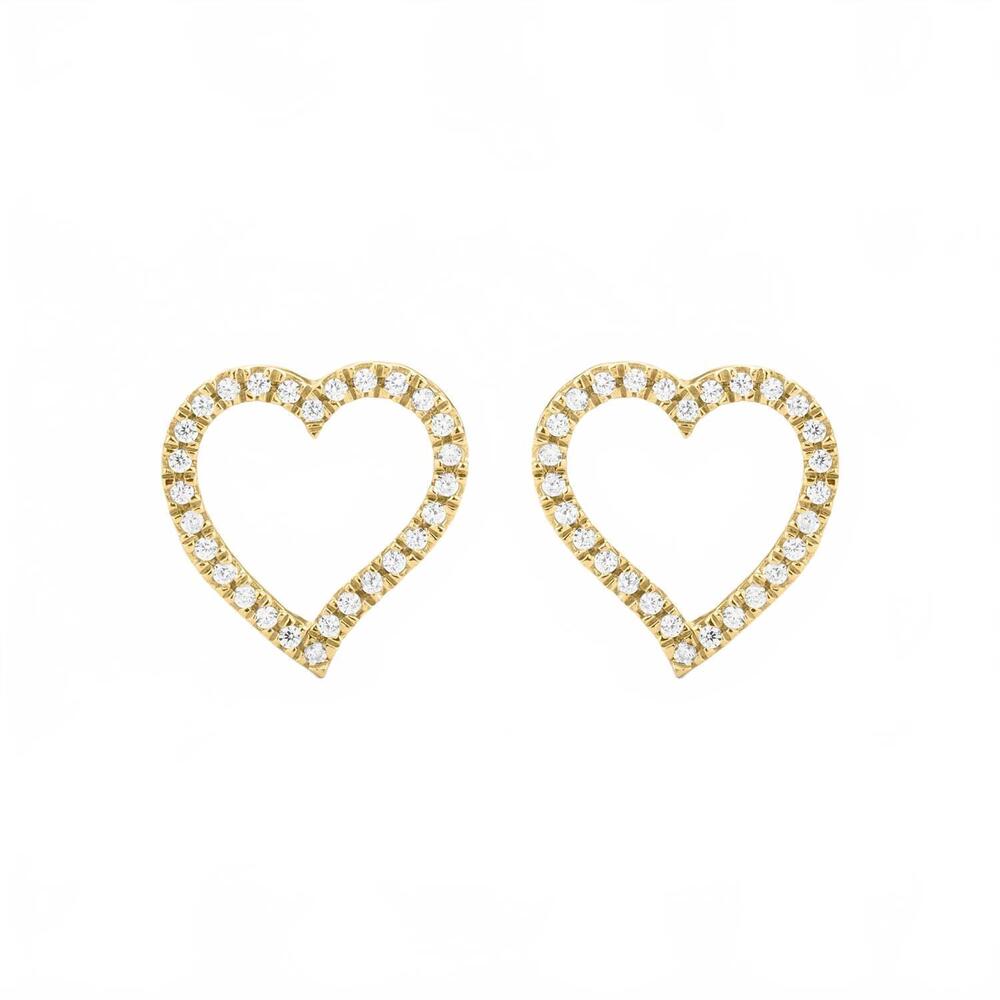 NEW ELLA STEIN women's take heart stud earrings in gold plated